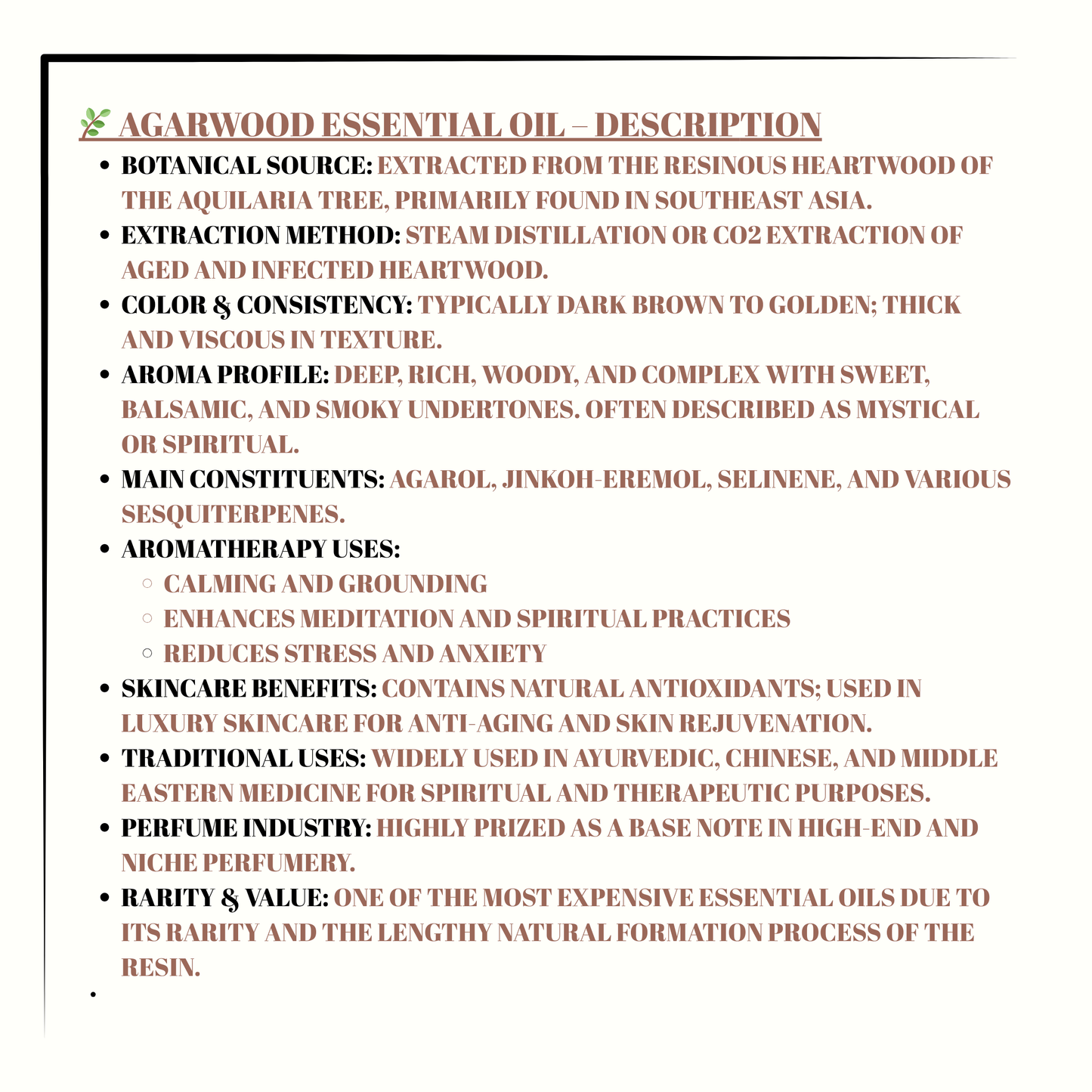 Agarwood Oils