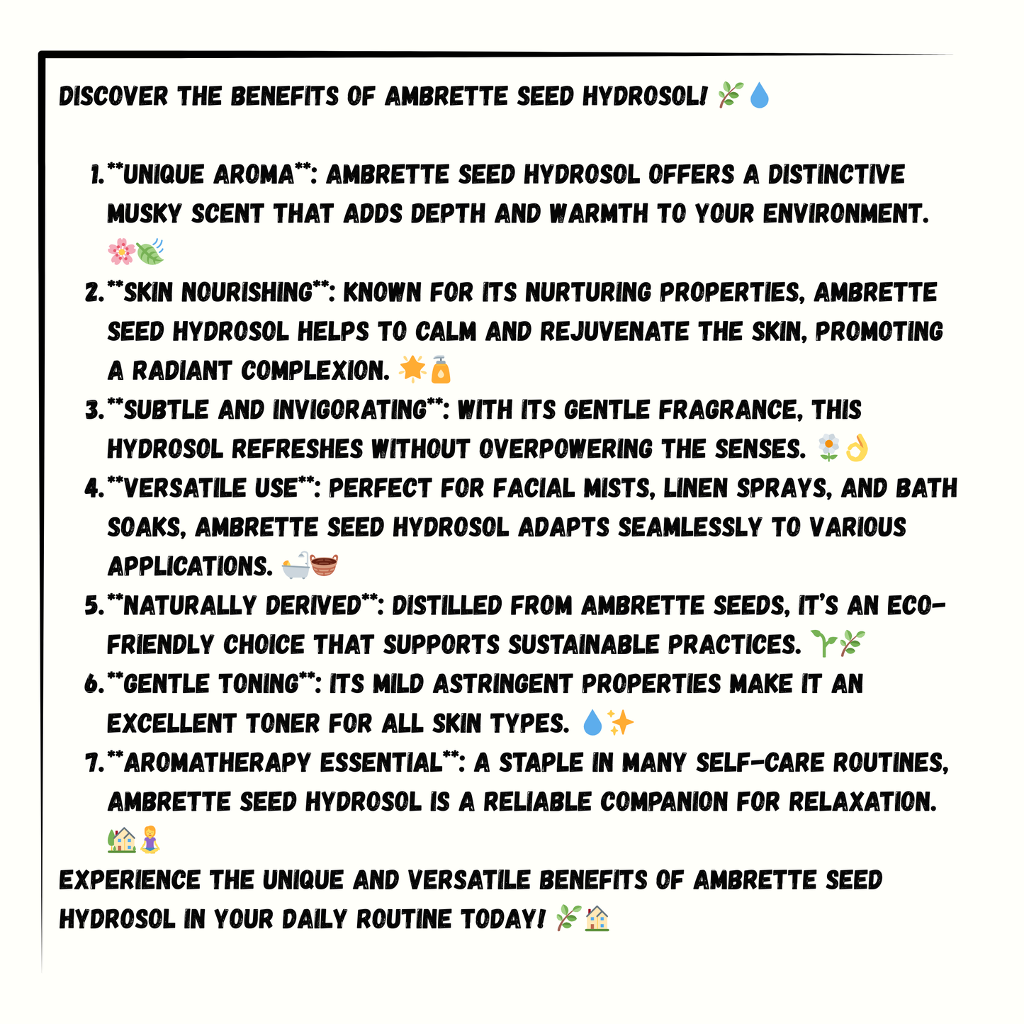 Ambrette Seed Hydrosol