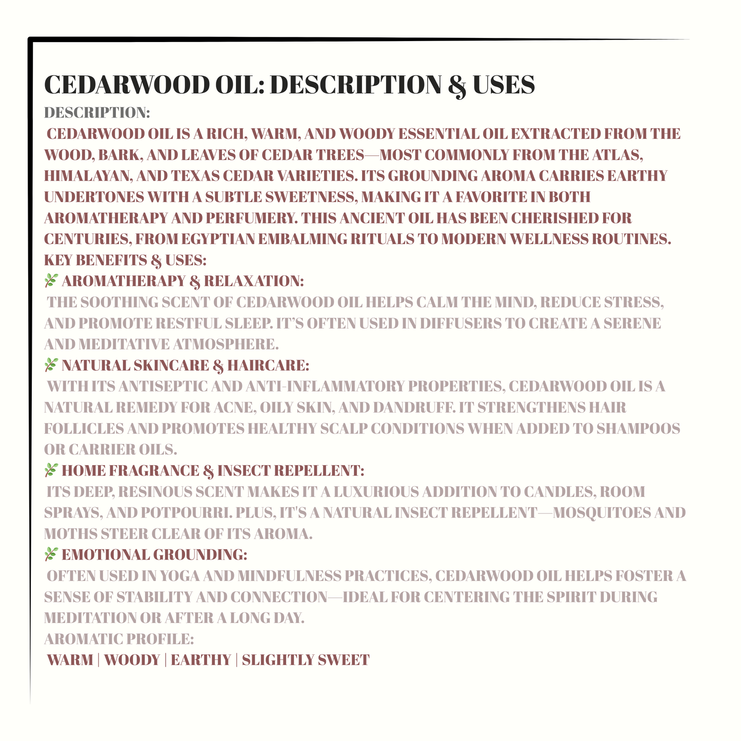 CEDARWOOD OIL
