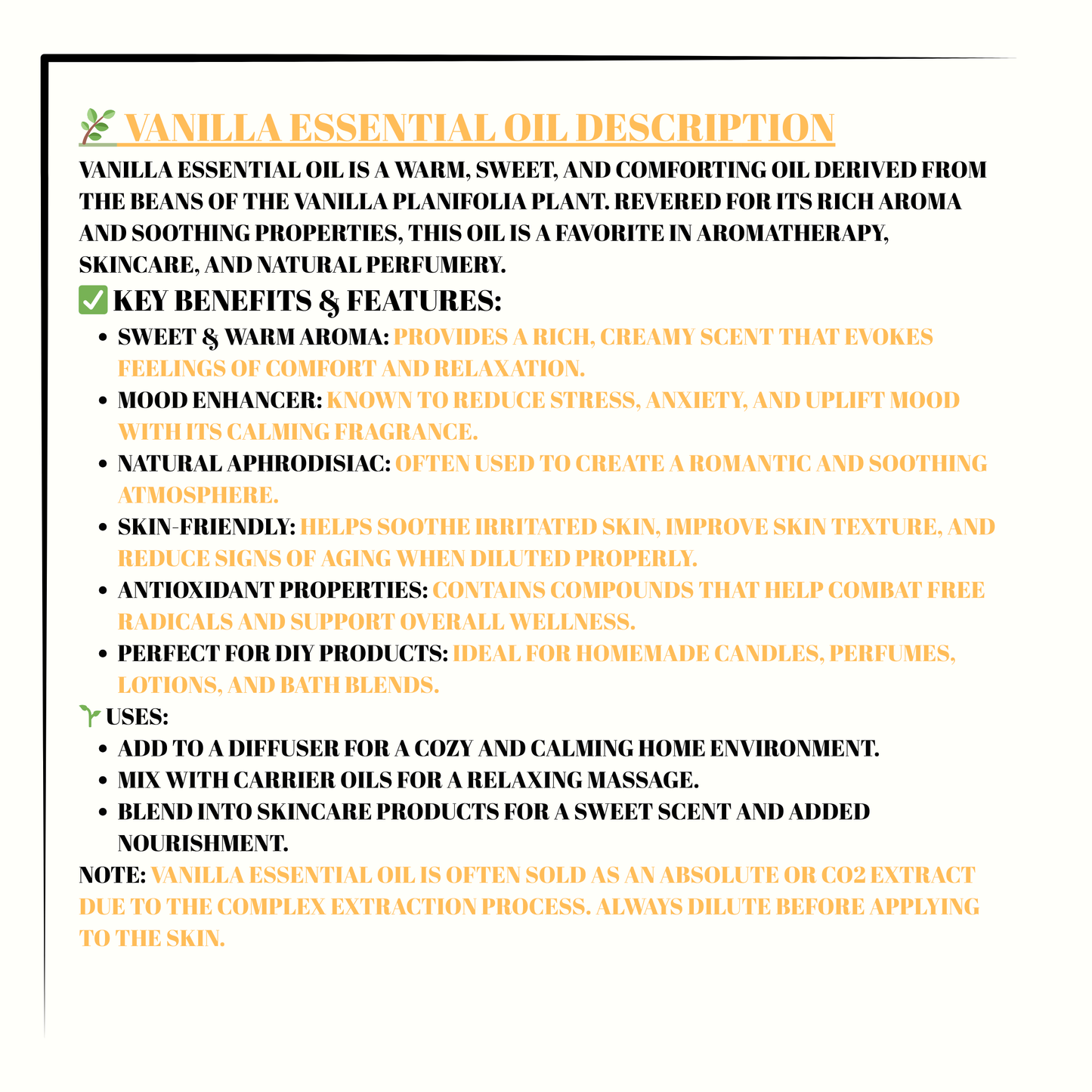 Vanilla Essential Oil