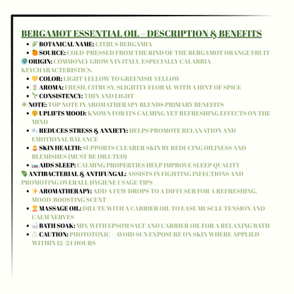🍊 Bergamot SCFE (CO₂) Essential Oil