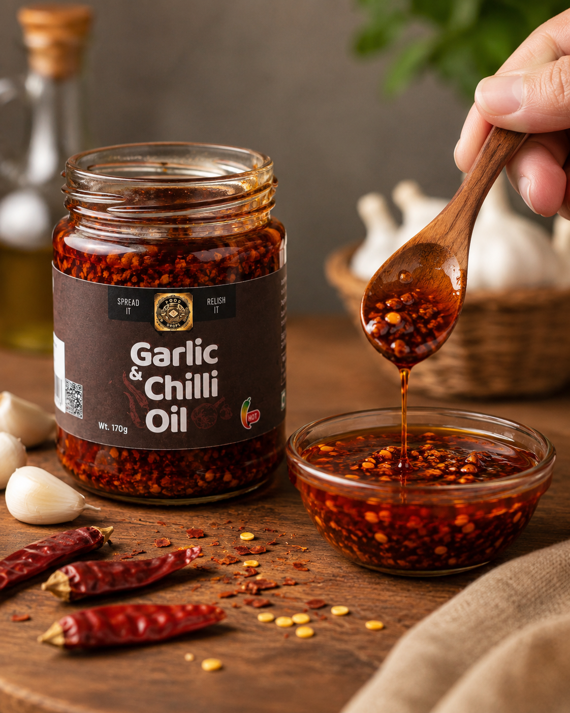 Ancient flavours | garlic & chilli  oil 170gm