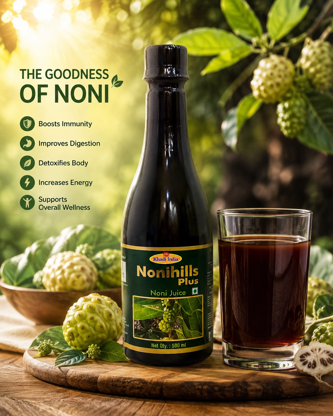 ANCIENT FLAVOURS | Pure Noni juice 500ml extracted from premium quality noni fruits,