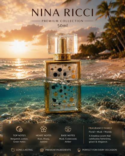 50CENT | Discover the timeless elegance of NINA RICI 50ML Eau de Parfum, a sophisticated fragrance crafted for the modern woman.