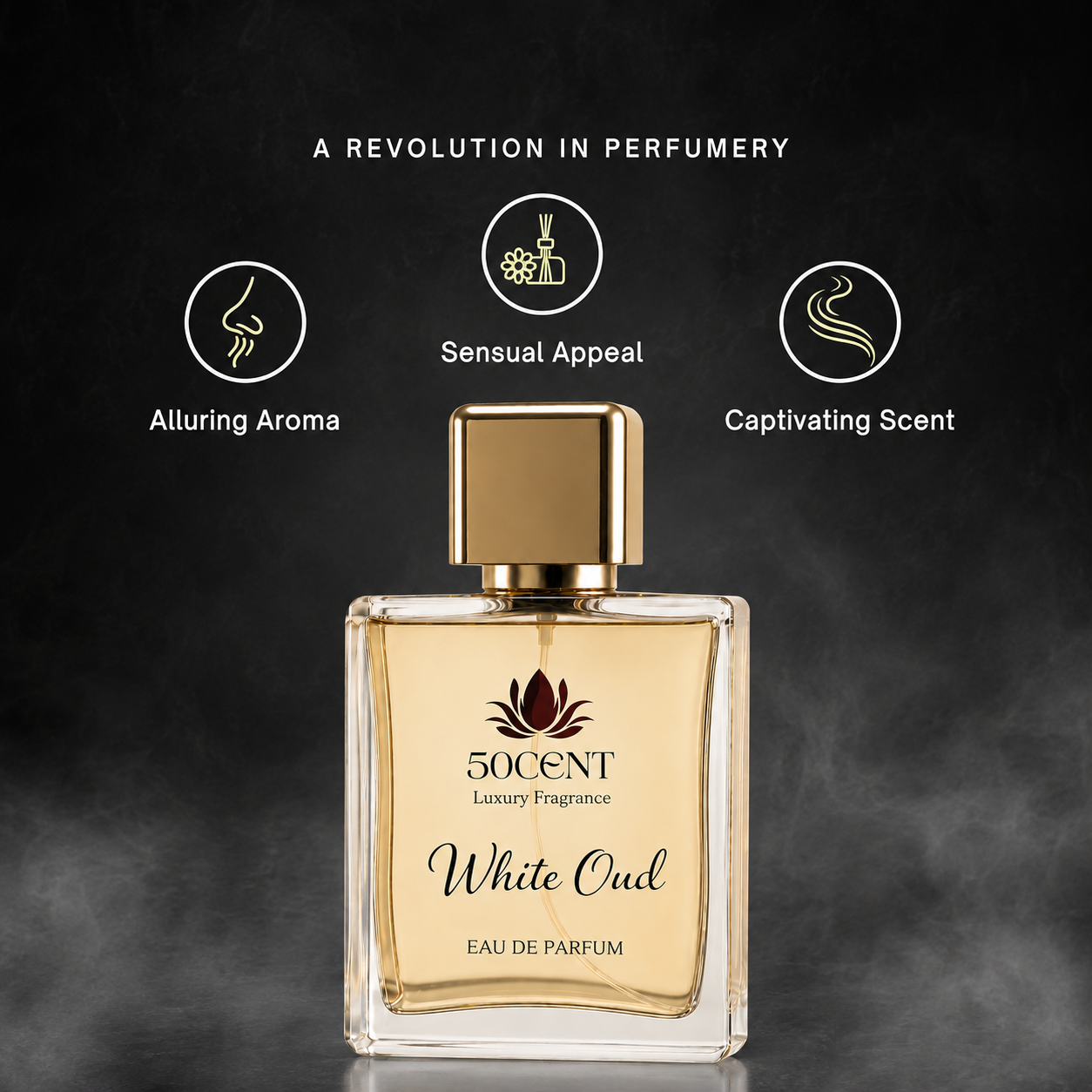 50CENT |  Laxuary Eau de perfum |   White Oud Eau de Parfum. This sophisticated 100ml fragrance blends the rare,