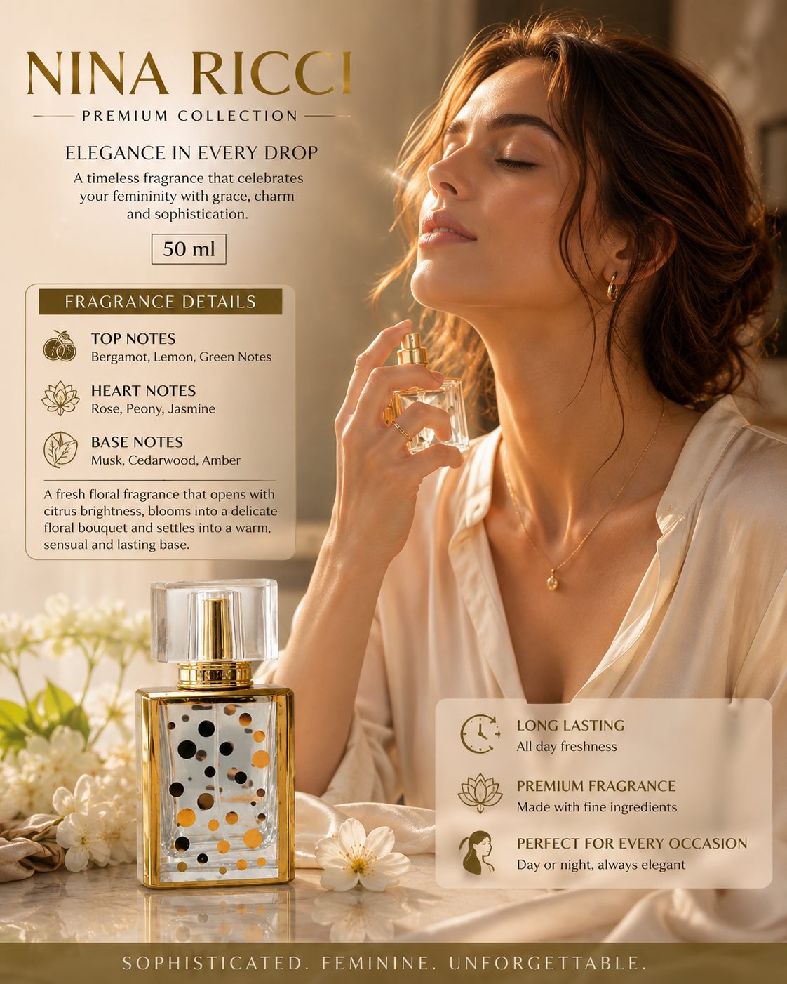 50CENT | Discover the timeless elegance of NINA RICI 50ML Eau de Parfum, a sophisticated fragrance crafted for the modern woman.