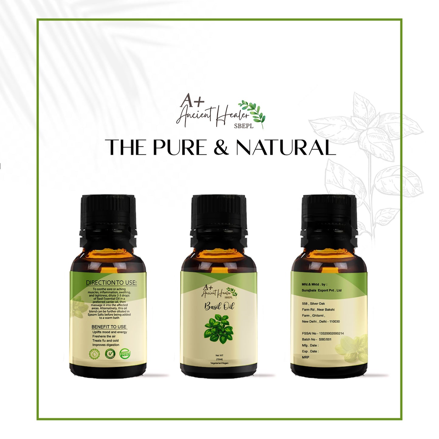 Basil Essential Oil – Pure & Steam Distilled